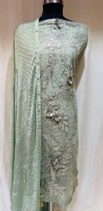 Net Fabric Light Pista Thread Work Lovely Party Wear Suit