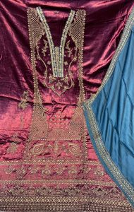 Velvet Fabric Mehroon Colour Party WearSuit