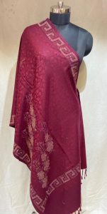 woollen Fabric Wine Colour Stole