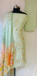 Light Pista Crape fabric Casual Wear suit