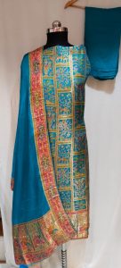 Banarasi Silk Firozi Colour  Lovely Party  Wear Suit