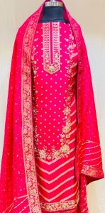 Khadi Silk Hot Pink Lovely  Party Wear Suit