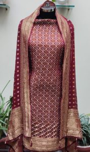 Mehroon Colour Georgette Fabric Party Wear Suit