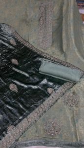 Shimmer Velvet  Fabric Handwork  Sea Green Party Wear Suit