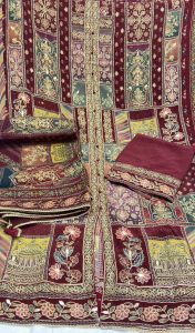 Crape Fabric Mehroon Colour  Party Wear Suit