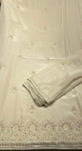 Crape Fabric Cream Colour Designer Lovely Suit