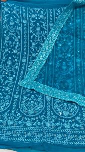 Georgette Fabric Firozi  Colour Lovely  Thread work Suit