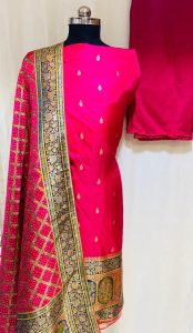 Banarasi Fabric Hot Pink Lovely  Party Wear Suit
