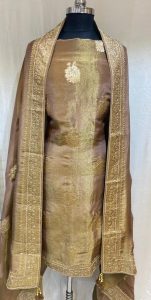 Shimmer Fabric Copper Colour Party Wear Suit