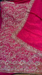 Majanta Colour Crape Fabric Lovely Hand Work Party Wear Suit