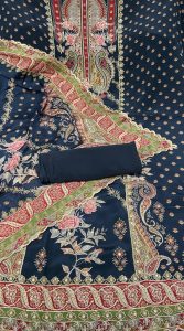 Crape Fabric Peacock Colour  Lovely Suit