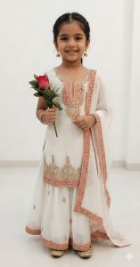 Georgette Fabric Attractive Designer Sharrara suit  Offwhite Colour