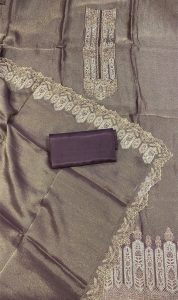 Shimmer Fabric Copper Colour Threadwork Party Wear Suit