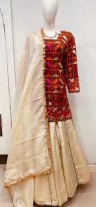 Shimmer Fabric Golden Colour Customize Lehenga With Kurti