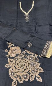 Silk Fabric  Black Colour Lovely Designer Suit