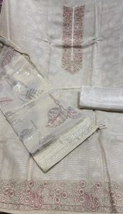 Shimmer Fabric Golden Colour Girlish Look Party Wear Suit