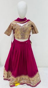 Georgette Fabric Wine Colour Sippy Work Readymade Lehenga Choli