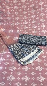 Masleen Fabric Navi Blue Colour lovely printed suit