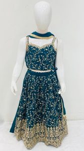 Georgette Fabric BottleGreen Colour Sippy Work Readymade Lehenga Choli