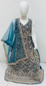 Net Fabric Peacock Colour Party Wear Readymade Lehenga Choli