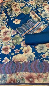 Masleen Fabric Peacock Colour Casual wear Suit