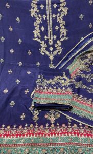 Crepe Fabric  Navy Blue Party Wear Suit