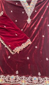 VELVET FABRIC MEHROON COLOUR PARTY WEAR SUIT