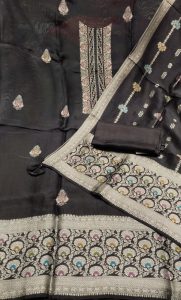 Silk Fabric Black  Casual Wear Suit