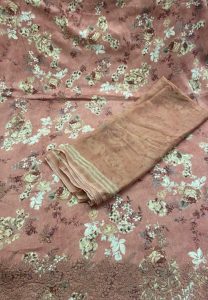 Cotton Fabric Printed Peach Colour  Casual Wear Suit