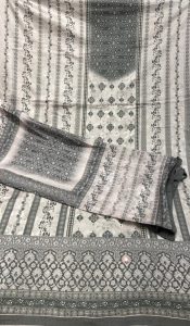 Cotton Fabric Grey Colour lovely printed suit