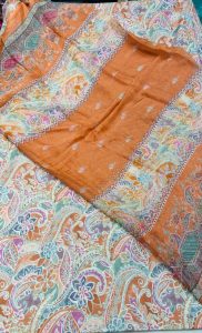 Cotton Fabric Peach colour lovely printed suit