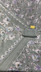 Crape Fabric Pista colour lovely printed suit