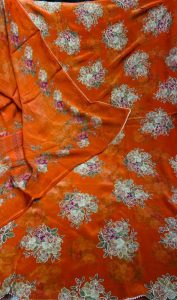 Crape Fabric Orange Colour with lovely Highlight work party wear suit