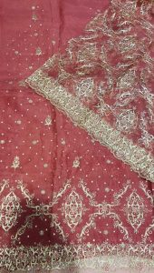 Organza Fabric Onion colour party wear suit