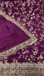 Crape Fabric Wine Colour with lovelY hand work party wear suit