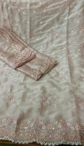 Tissue Shimmer Fabric Pink colour deziner suit