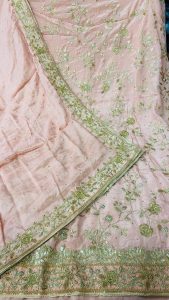 Crape Fabric peach Colour Deziner suit