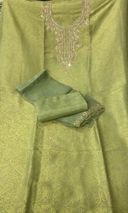Fabric Khim khan Sage Green colour Deziner suit