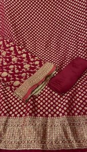 Georgette Fabric Mehroon colour with lovely highlight work party wear suit