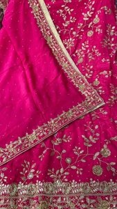 Crepe Fabric Hot pink Colour party wear suit