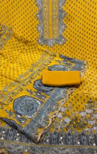 Khim khan Fabric Yellow Colour Party Wear Suit