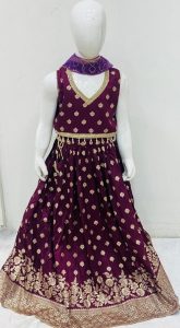 Banarasi Fabric Wine Colour Designer Readymade Lehenga Choli