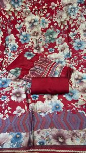 Soft Masleen Fabric  Mehroon Colour  Printed  Casual Wear Suit