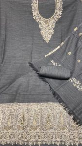 Pashmina Fabric  Black Grey  Casual Wear Suit
