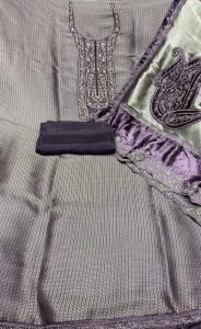 BROCKET SHIMMER FABRIC MOBISH COLOUR WITH LOVELY HIGHLIGHT WORK PARTY WEAR SUIT