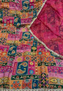 Silk Fabric Multi Colour With lovely Highlight Work