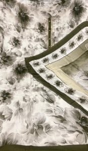 Woolen Fabric Printed  Mehandi Offwhite Designer Suit