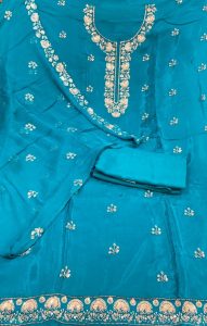 Silk Fabric Peacock Colour Lovely Designer Suit