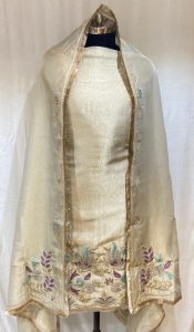 Shimmer Fabric Thread Work Golden Colour Designer Party Wear Suit