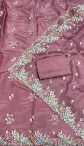 Crush Shimmer Fabric Onion Gotta Patti  Lovely Suit